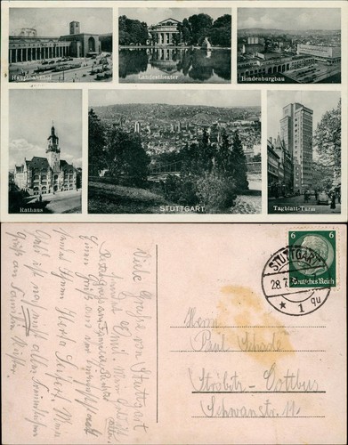 Ansichtskarte stuttgart - stuttgart, mb