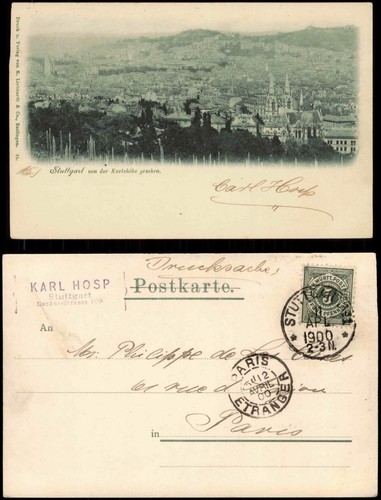 Ansichtskarte stuttgart von - ansichtskarte,